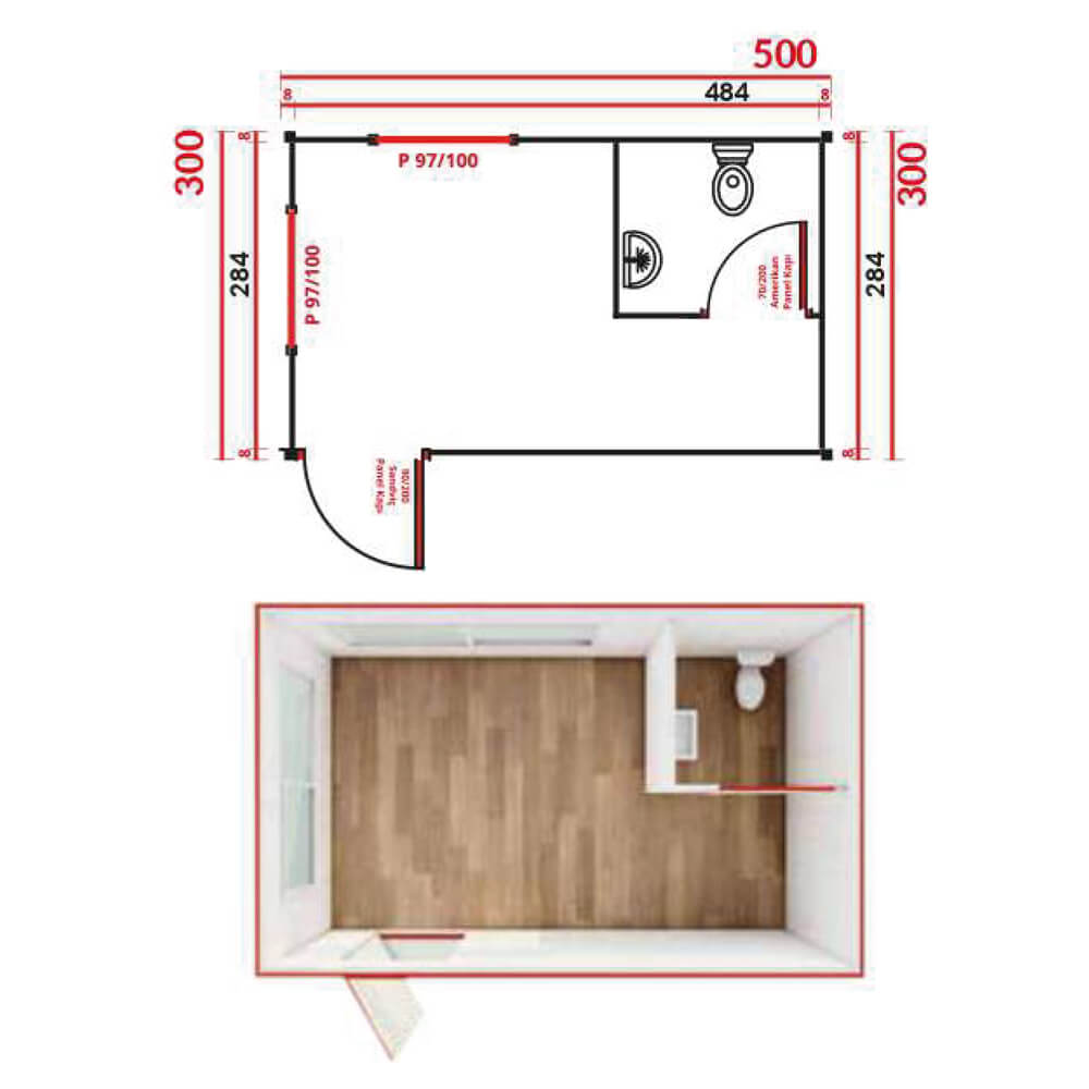 ANKA 504 Tuvalet, Lavabolu Güvenlik Kabin